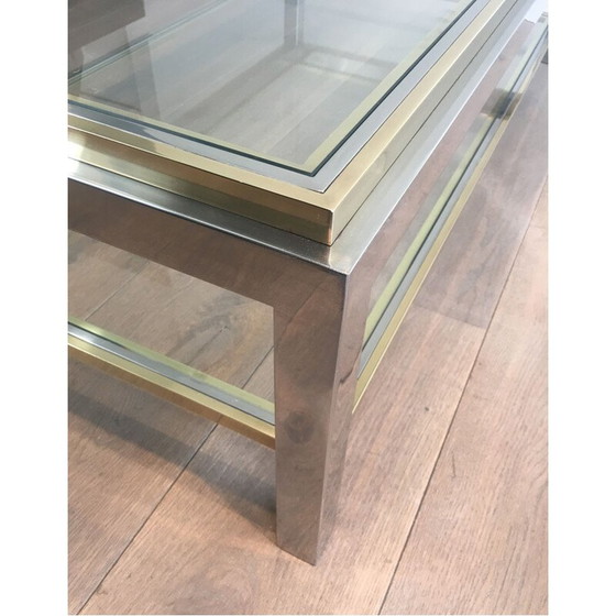 Image 1 of Vintage Couchtisch aus Chrom und Messing, 1970