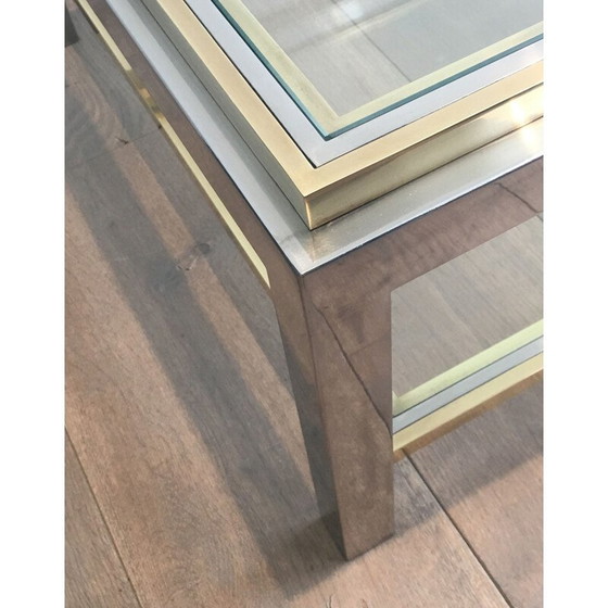 Image 1 of Vintage Couchtisch aus Chrom und Messing, 1970