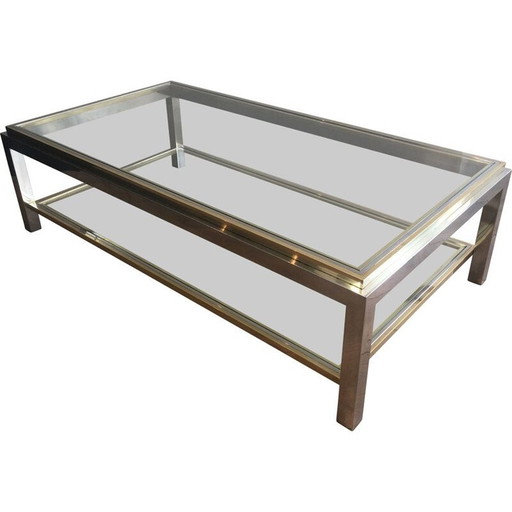 Vintage Couchtisch aus Chrom und Messing, 1970