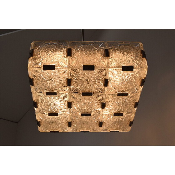 Image 1 of Mid Century Glas-Hängeleuchte von Kamenicky Senov, Tschechoslowakei 1960er Jahre