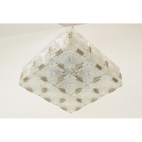 Image 1 of Mid Century Glas-Hängeleuchte von Kamenicky Senov, Tschechoslowakei 1960er Jahre