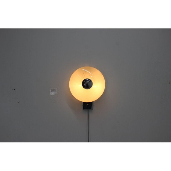 Image 1 of Vintage Wandleuchte aus Stahl und Glas Typ 509, Tschechoslowakei 1970