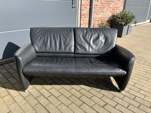Jori Angel Salon 2.5 + 3Sitz verstellbare Rückenlehnen, Schwarzes Leder