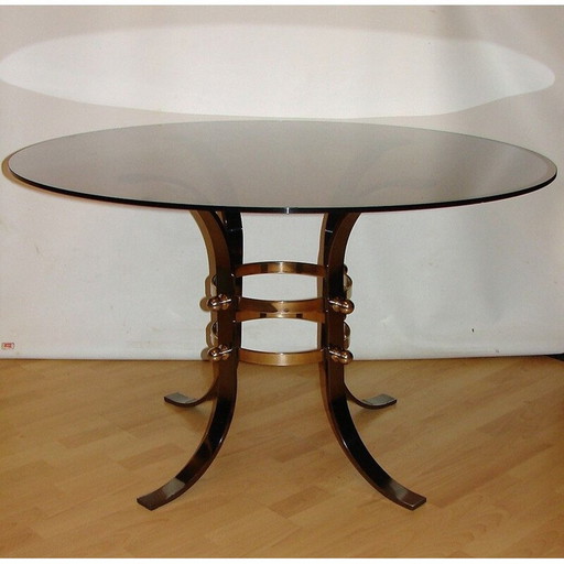 Vintage Couchtisch aus Metall und Glas, 1970er Jahre