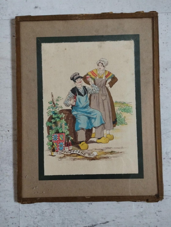 Image 1 of Set Aus 9 Gemälden Mit Charme - Die Regionen Frankreichs