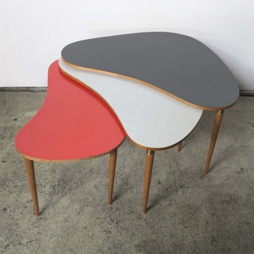 Satz von 3 Couchtischen im Vintage-Stil, 1950