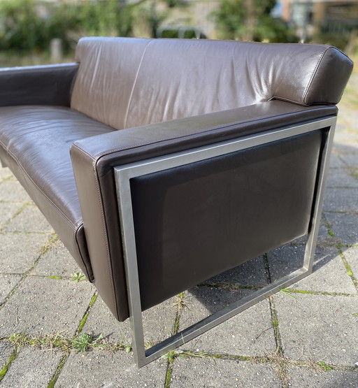 Montel 3-Sitzer Leder Modern Sofa Choco Braun