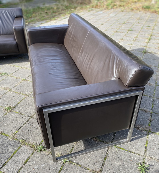 Image 1 of Montel 3-Sitzer Leder Modern Sofa Choco Braun