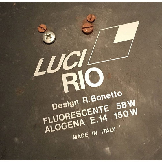 Image 1 of Alte Neon-Stehleuchte Modell "Rio" von Rodolfo Bonetto für Luci, 1980