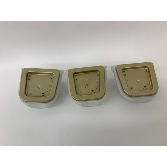 Image 1 of Satz von 3 alten Limburger Glashütte-Wandlampen, 1970er Jahre