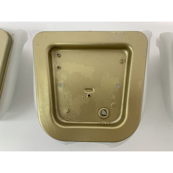 Image 1 of Satz von 3 alten Limburger Glashütte-Wandlampen, 1970er Jahre