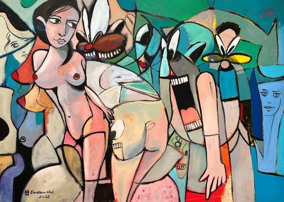 Image 1 of Gemälde - Sex Therapy - Andrzej Gudanski - Zeitgenössische Kunst - Abstrakter Elementarismus - Xxl - 2022