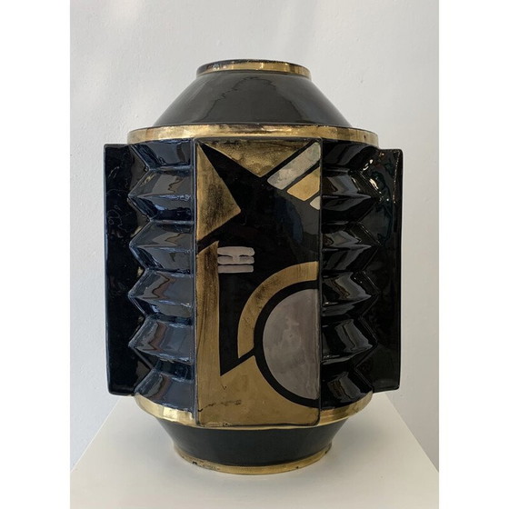 Image 1 of Keramikvase im Art-déco-Stil von Robert Lallemant, Frankreich 1940