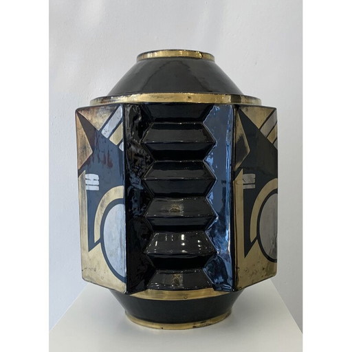 Keramikvase im Art-déco-Stil von Robert Lallemant, Frankreich 1940