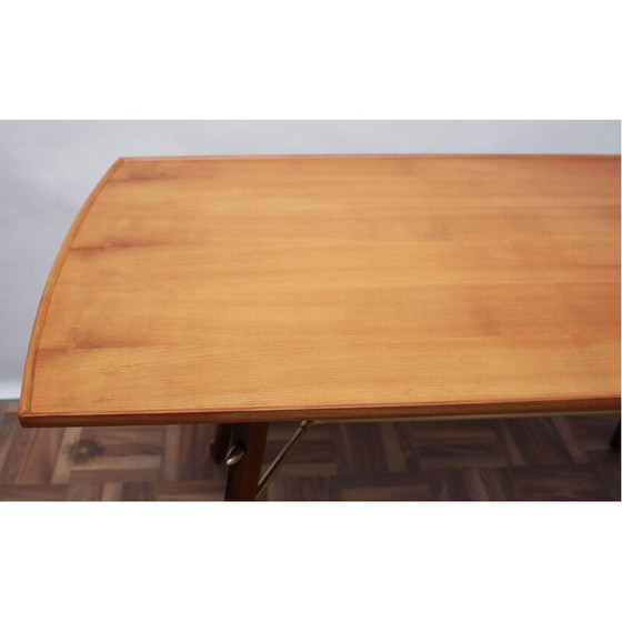 Image 1 of Vintage Couchtisch aus Kirschholz und Messing, 1950