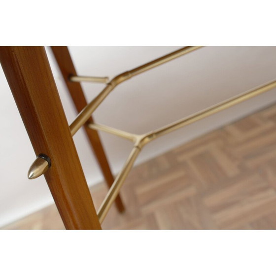 Image 1 of Vintage Couchtisch aus Kirschholz und Messing, 1950