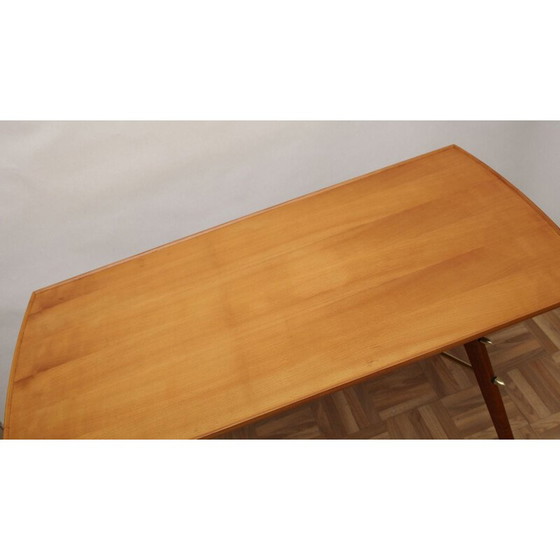 Image 1 of Vintage Couchtisch aus Kirschholz und Messing, 1950