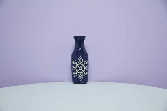 Image 1 of blau-weiße westdeutsche Vase Bay