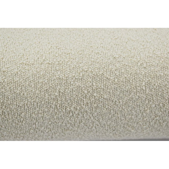 Image 1 of Vintage 3-Sitzer Sofa aus Teakholz und weißem Bouclé-Stoff, Dänemark 1960er Jahre