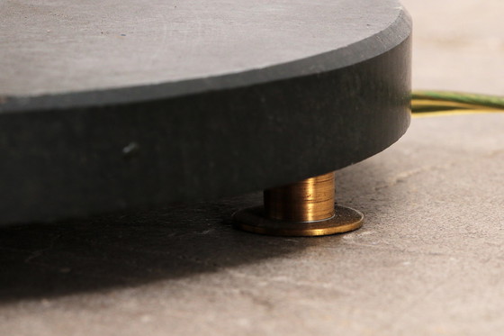 Image 1 of Brutalistische Tischlampe aus Marmor und Glas, Vintage 1980