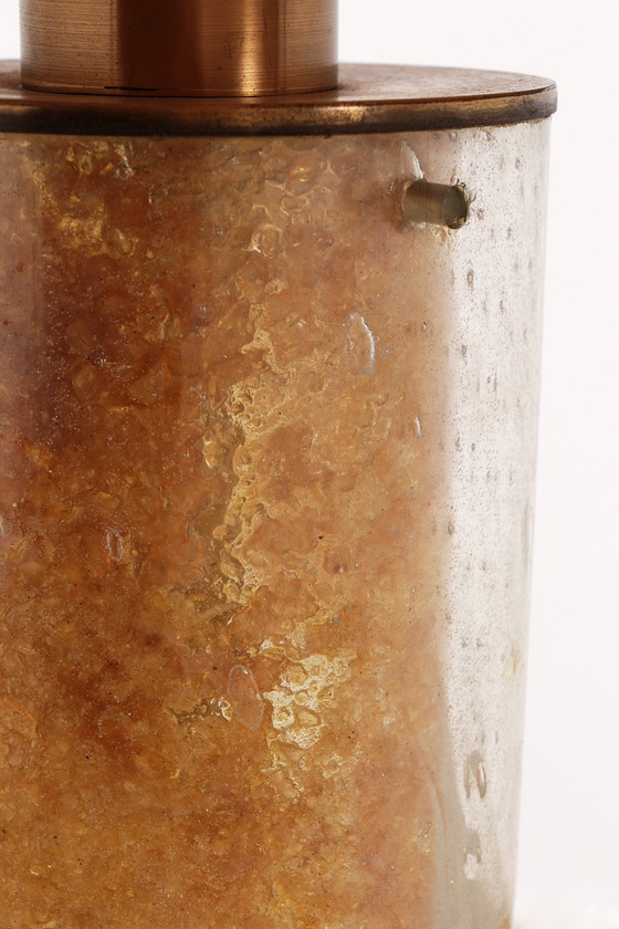 Image 1 of Brutalistische Tischlampe aus Marmor und Glas, Vintage 1980