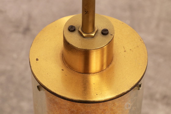 Image 1 of Brutalistische Tischlampe aus Marmor und Glas, Vintage 1980