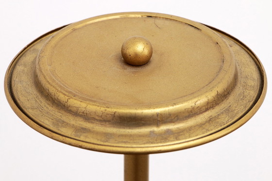 Image 1 of Brutalistische Tischlampe aus Marmor und Glas, Vintage 1980