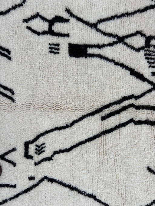 Moderner Berberteppich - Abstraktes Schwarz-Weiß-Design (210X300 Cm)