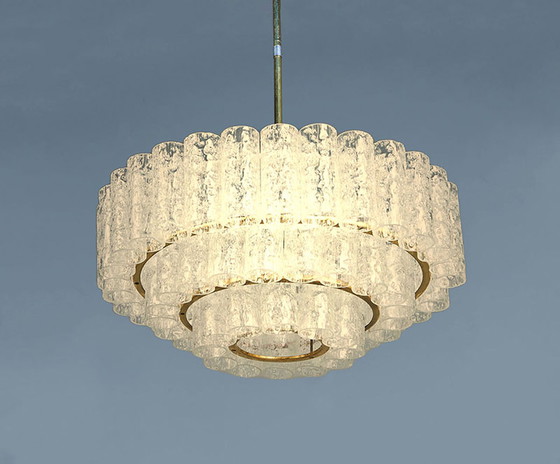 Image 1 of Doria Kronleuchter aus Glas und Messing, 1960er Jahre