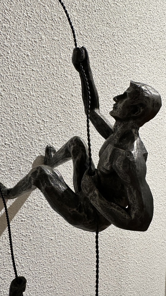 Image 1 of Klettermann hängt am Draht