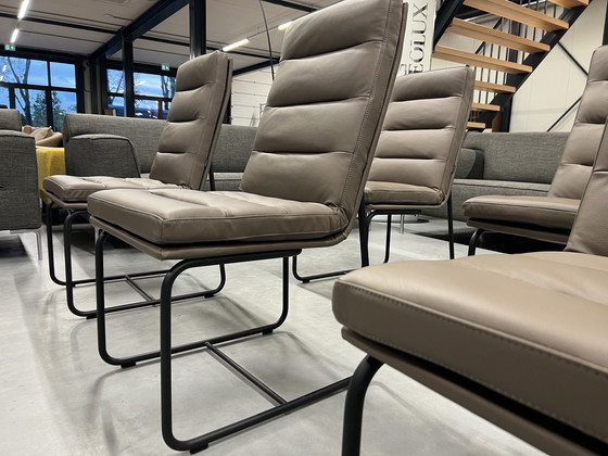 Image 1 of 6x Gelderland 7854 S Esszimmerstühle Braunes Leder