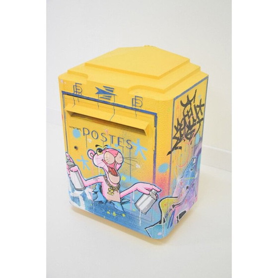 Image 1 of Vintage 3 D Graffiti Briefkasten Rosa Panther Malerei von Zenoy Street Art
