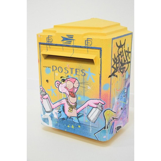 Image 1 of Vintage 3 D Graffiti Briefkasten Rosa Panther Malerei von Zenoy Street Art