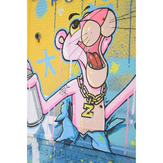 Image 1 of Vintage 3 D Graffiti Briefkasten Rosa Panther Malerei von Zenoy Street Art