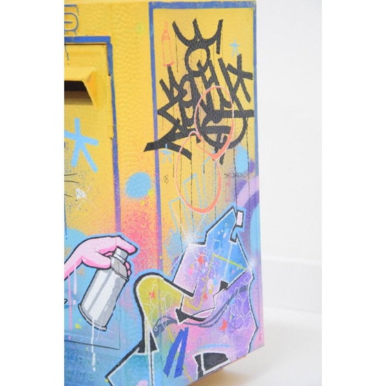 Image 1 of Vintage 3 D Graffiti Briefkasten Rosa Panther Malerei von Zenoy Street Art