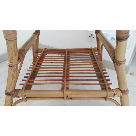Image 1 of Vintage-Kindertisch aus Rattan und Bambus, 1960