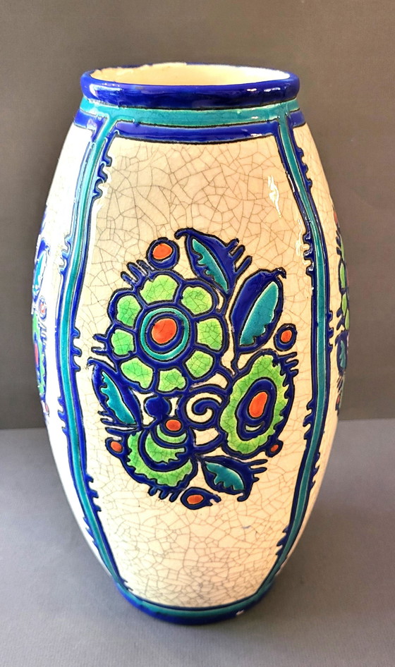 Image 1 of Große Boch Art Deco Vase Charles Catteau