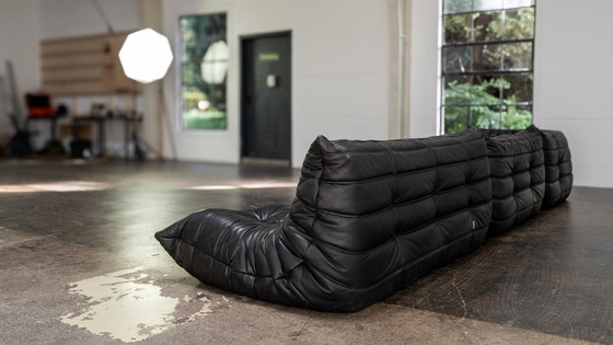 Image 1 of Ligne Roset Togo Sofa-Set aus Schwarz Leder