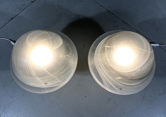 Image 1 of Peill & Putzler Glas Pilz Tischlampen 1970'S