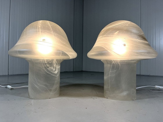 Image 1 of Peill & Putzler Glas Pilz Tischlampen 1970'S