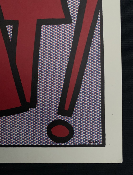 Image 1 of Roy Lichtenstein: "Triptychon, Als ich das Feuer eröffnete". Poster Triptychon von sehr dickem Papier in Siebdruck Qualität.