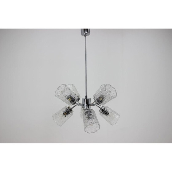 Image 1 of Vintage Sputnik-Kronleuchter in Chrom, Tschechoslowakei 1970
