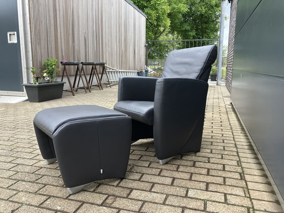 Image 1 of Jori Angel 1Sitz + Fußhocker Anthrazitgraues Lipano Leder