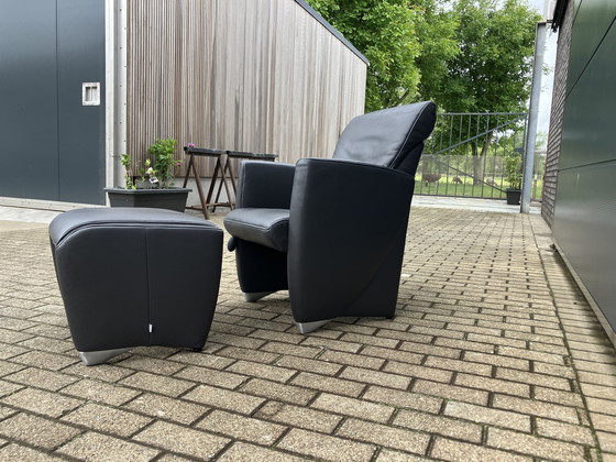 Image 1 of Jori Angel 1Sitz + Fußhocker Anthrazitgraues Lipano Leder