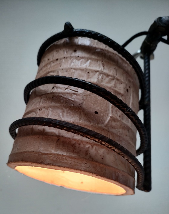 Image 1 of Artikulierte Lampe Schmiedeeisen Keramik Design 80er Jahre