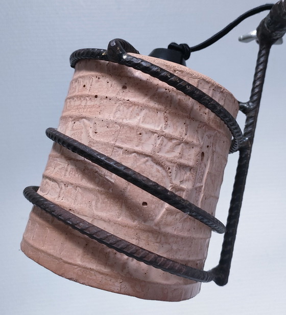 Image 1 of Artikulierte Lampe Schmiedeeisen Keramik Design 80er Jahre