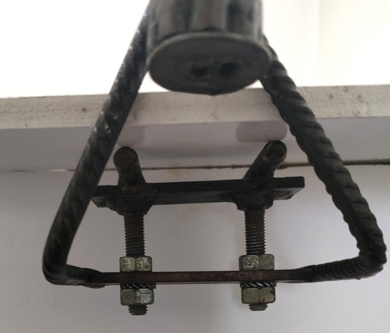 Image 1 of Artikulierte Lampe Schmiedeeisen Keramik Design 80er Jahre