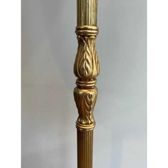 Image 1 of Vintage Stehlampe aus Messing mit abnehmbarem Reflektor, Frankreich 1970