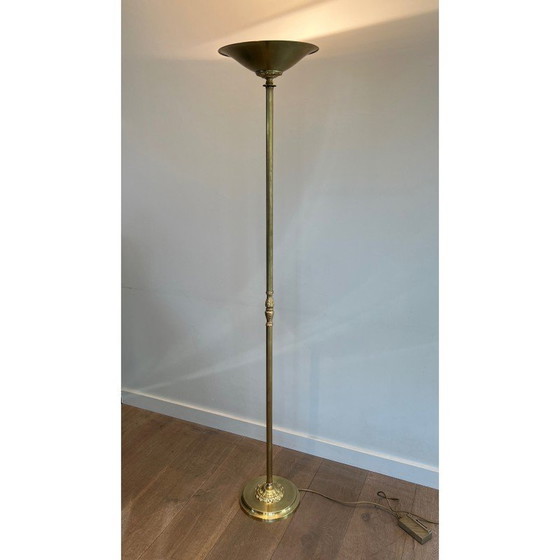 Image 1 of Vintage Stehlampe aus Messing mit abnehmbarem Reflektor, Frankreich 1970