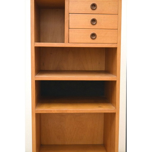 Italienisches Regal aus Holz und Glas, 1950er Jahre